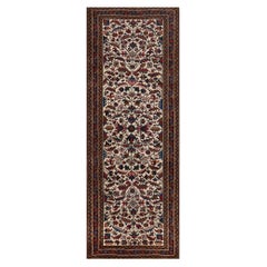 Hand-Woven Antique Floral Wool Persian Heriz Runner