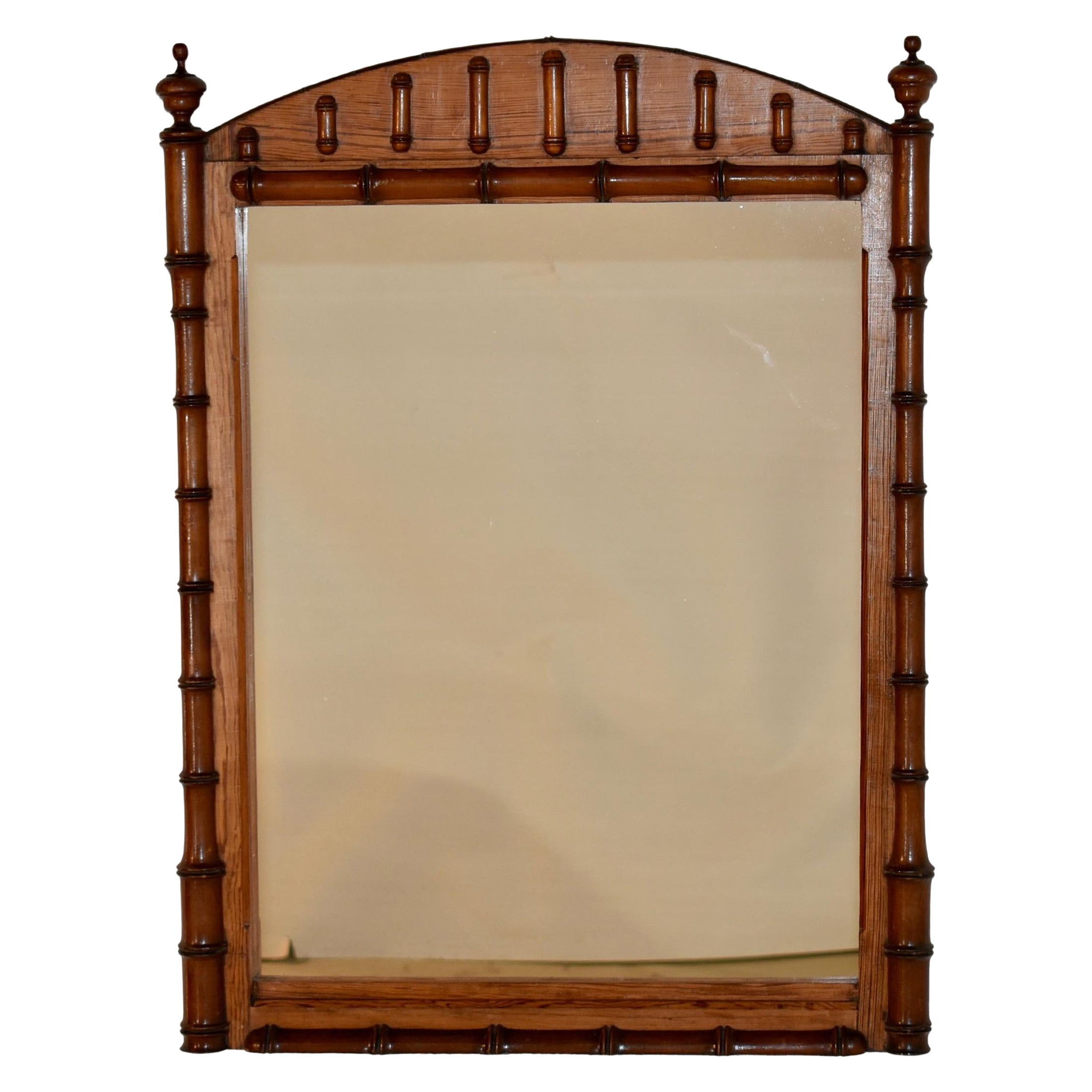 Miroir mural en faux bambou de la fin du 19e siècle