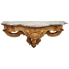 Beautiful Gilded Wall Mount 19th Century French Console