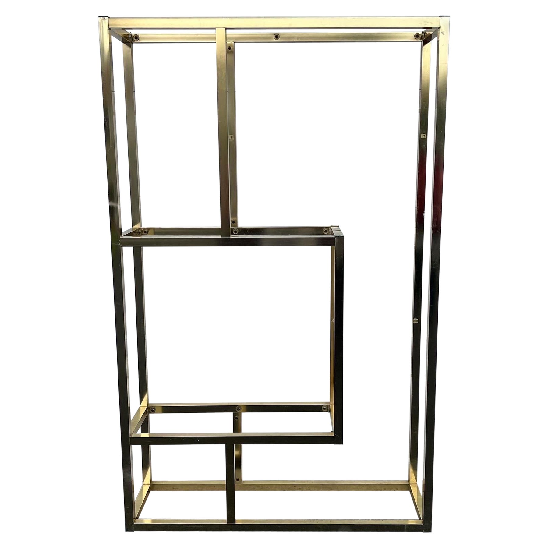 Mid Century Modern Brass Etagere