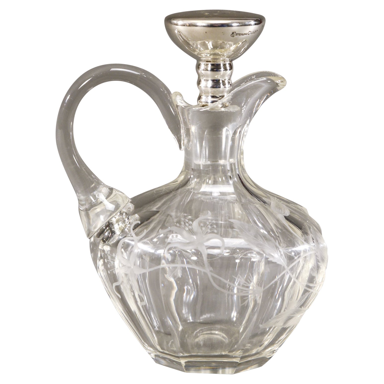 Carafe coquelicot Moser en cristal soufflé à la main avec bouchon en argent sterling