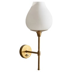 Wandleuchte von Alf Svensson, Messing, Glas, Schweden, 1960er Jahre