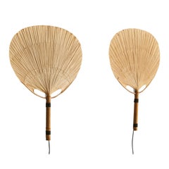 Ingo Maurer, Apliques Uchiwa, Bambú, Papel, Alemania, 1970s
