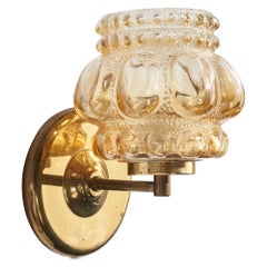 Applique, laiton, verre, Helena Tynell, Suède, années 1960