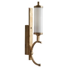 Austrian Designer, Wall Light, Brass, Glass, Austria, 1930s