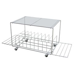 Side table vintage metal vinyl holder furniture