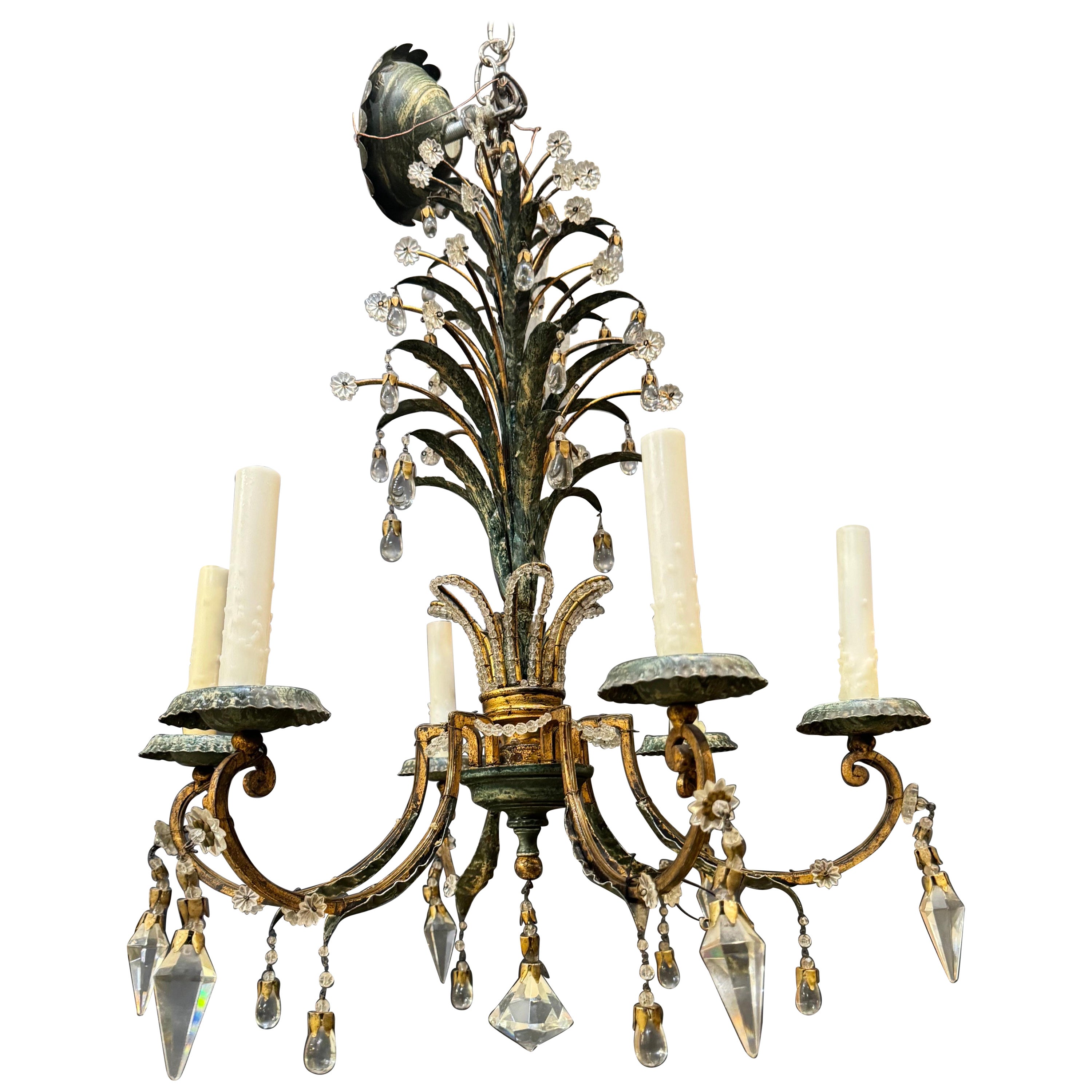 1930 French Bagues Chandelier 6 Lights