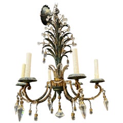 1930 Französisch Bagues Kronleuchter 6 Lights