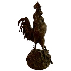 Antique French Figural Bronze Statue of "The Gallic Rooster" by George Vacossin