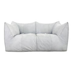 Mario Bellini ‘Le Bambole’ Blue-Grey Suede Loveseat for B&B Italia