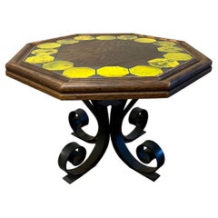 Vintage Mid Century Brutalist California Tile Octagonal Table