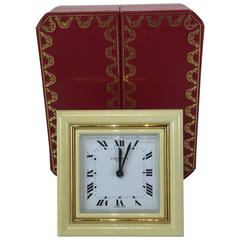 Gilt Bronze and Enamel Cartier Clock