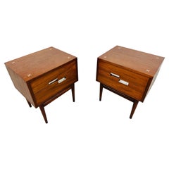 Mid-Century Modern American of Martinsville Accord Walnut Nightstands - Set of 2