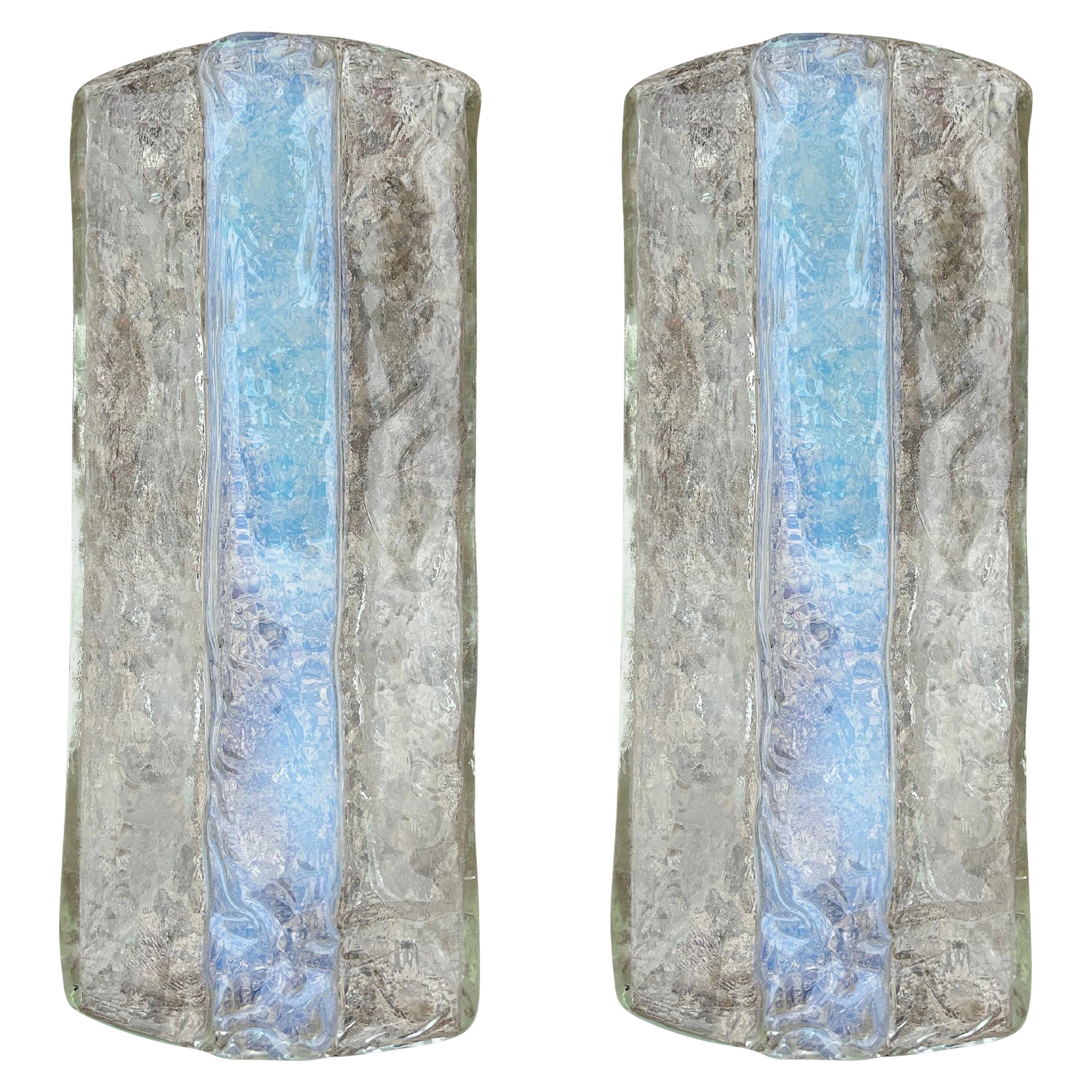 Pair Of Murano Glass Sconces By Carlo Nason For Mazzega