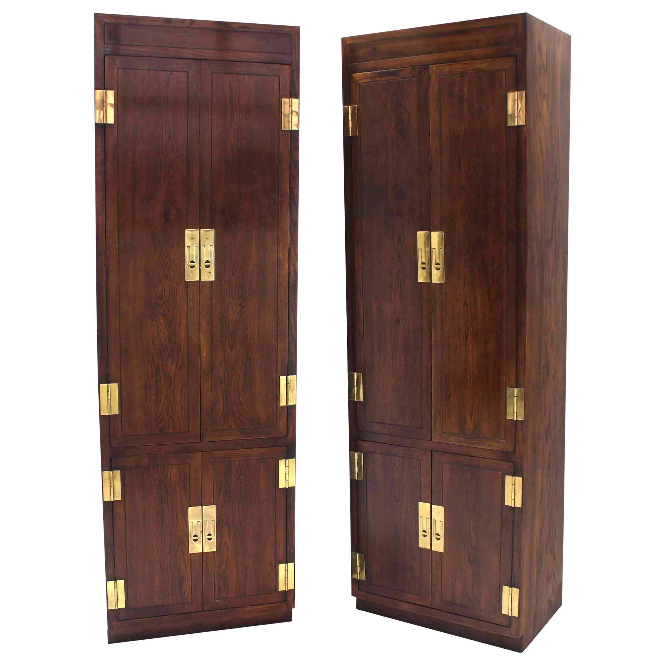 Pair of Henredon Storage Cabinets with Brass Hardware
