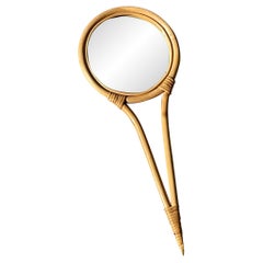 Vintage Bent Bamboo Hand Mirror