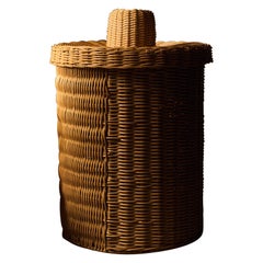 Large Rattan Basket with Lid, by J'Jute