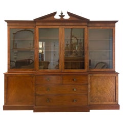 Large Antique George III Quality Mahogany Breakfront Bookcase 238 x 286 x 62 cm