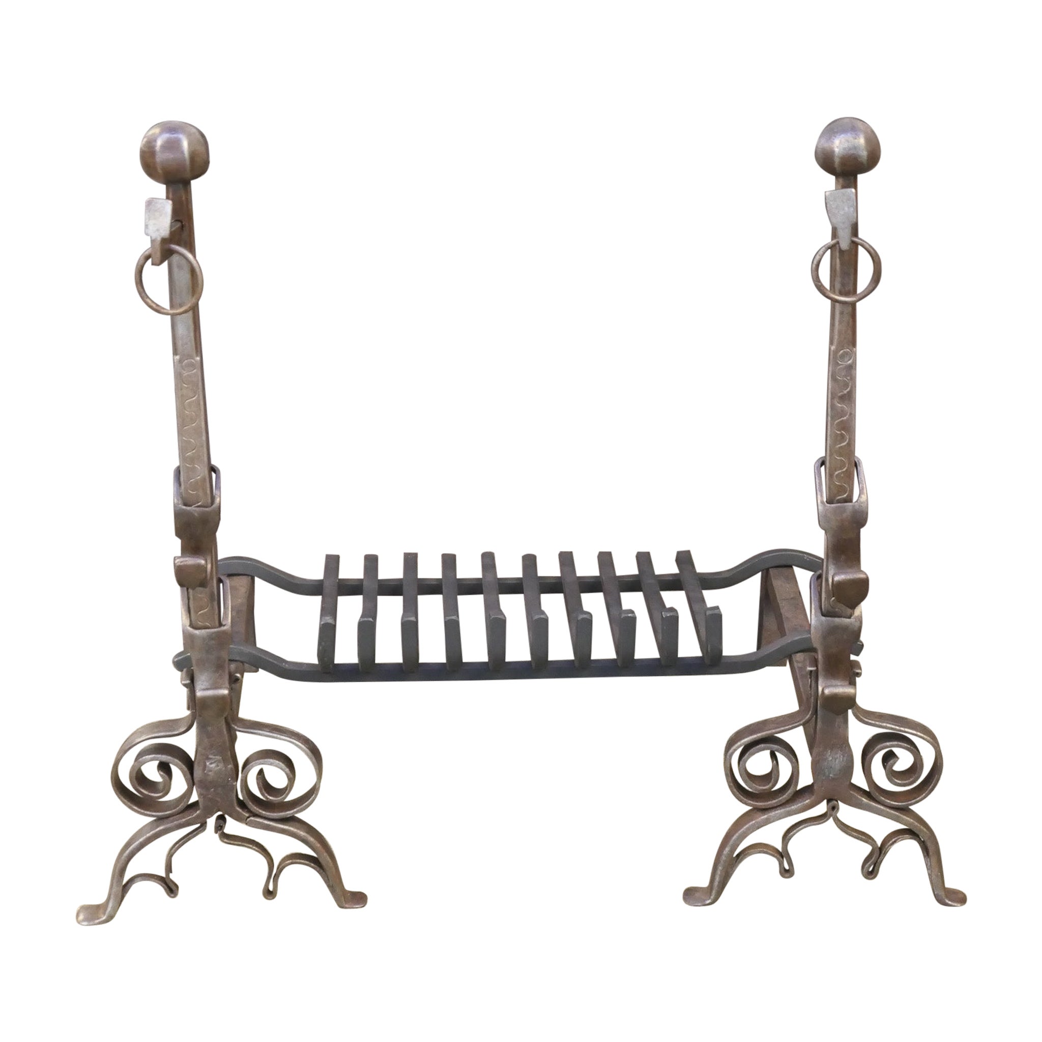 French Louis XV Period Fireplace Grate or Fire Basket, 18th Century