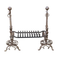 French Louis XV Period Fireplace Grate or Fire Basket, 18th Century