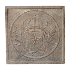 Plaque de cheminée / dosseret d'époque Napoléon III 'Armoiries de France