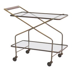 Mid-Century Brass Drinks Trolley