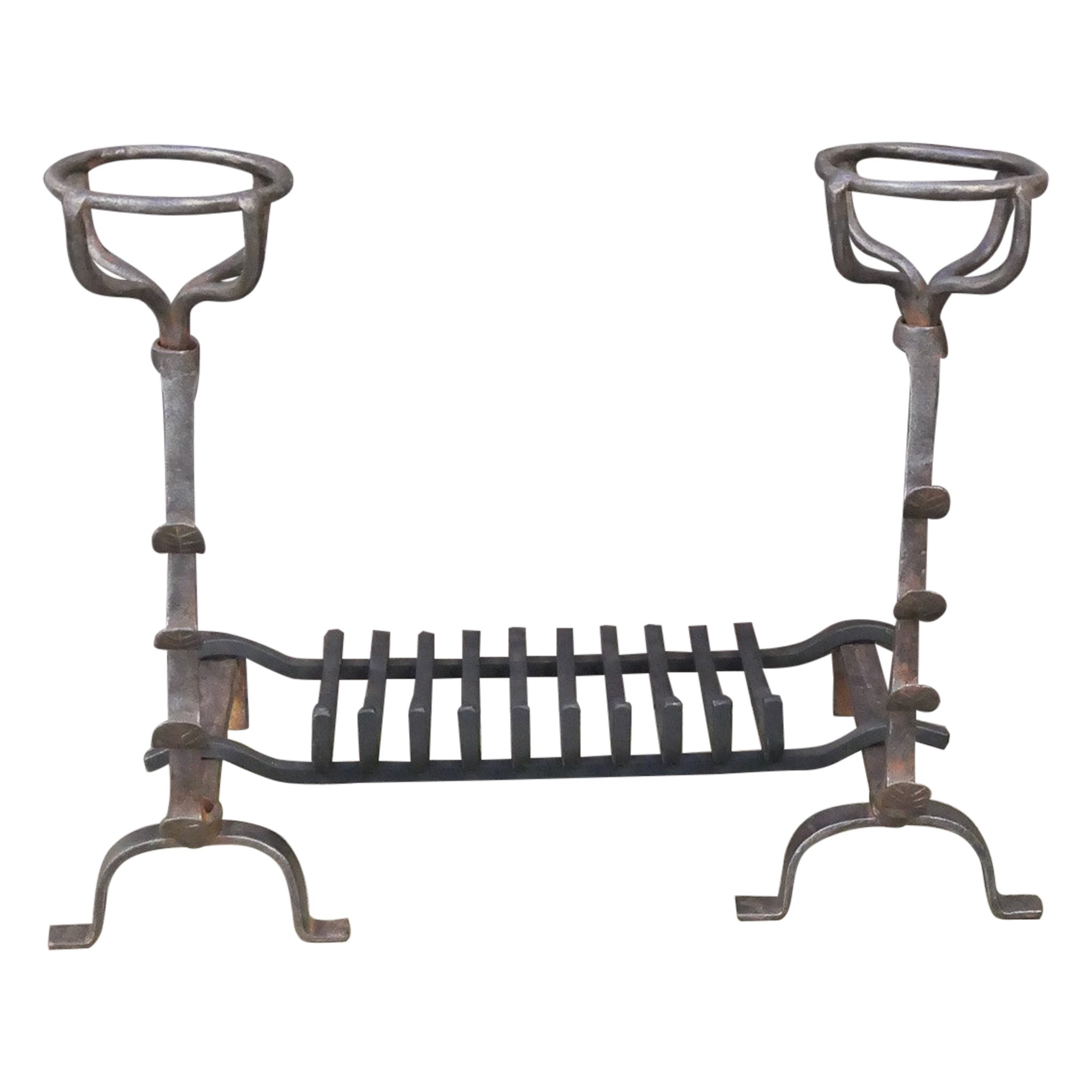 French Louis XV Period Fireplace Grate or Fire Basket, 18th Century