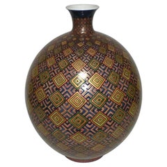 Japanese Contemporary Green Green Blue Porcelain Vase by Master Artist, 3