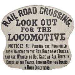 American Cast Iron Double-Sided Railroad Sign