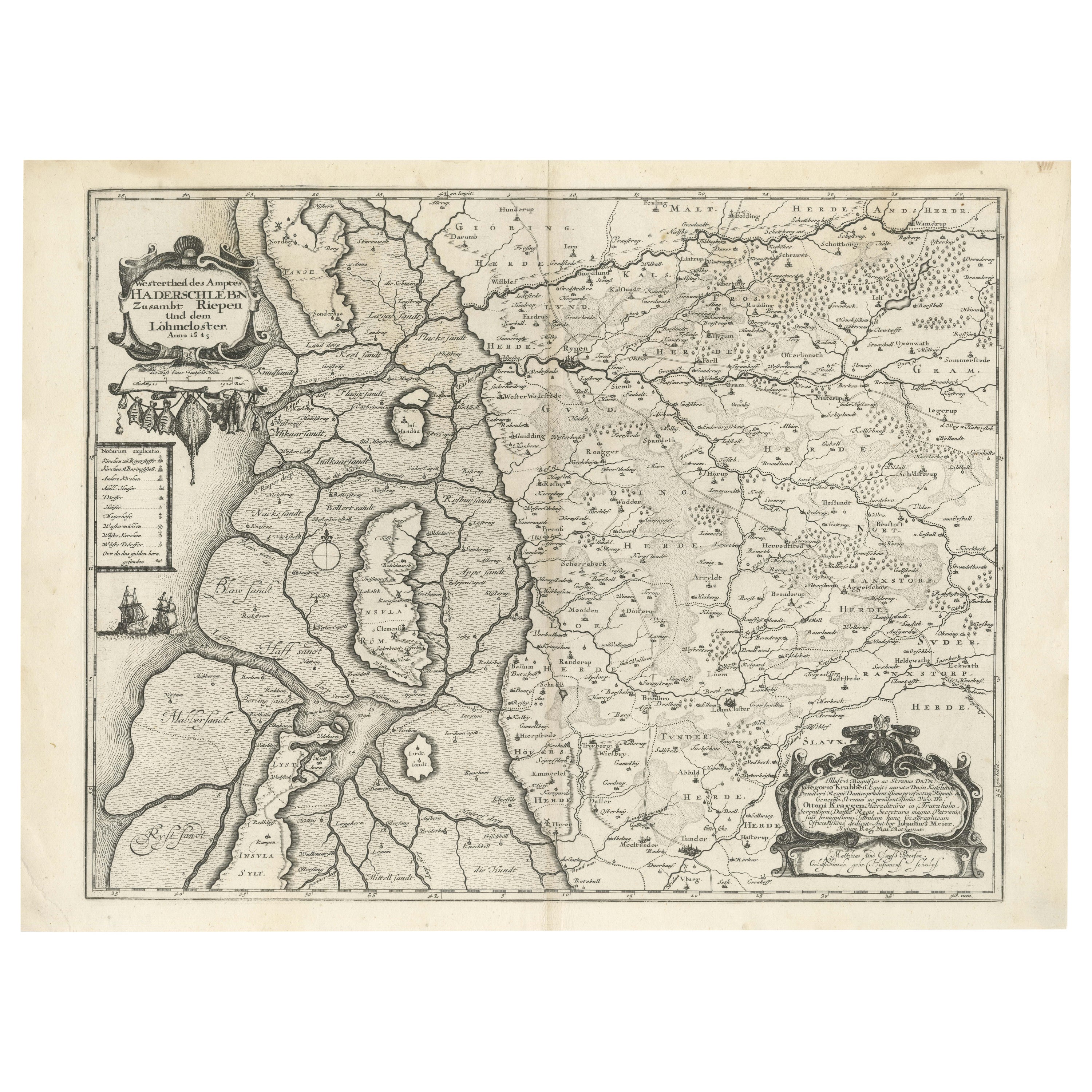 The 1649 Haderschleben Map of Western Jutland and North Sea Islands