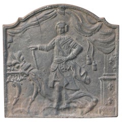 Plaque de cheminée française Louis XV du 19ème siècle