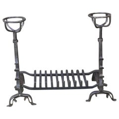 Ancienne grille de cheminée française d'époque Louis XIV, 17ème siècle