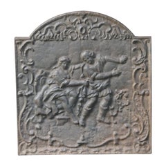 Französischer Kamin im Louis-XV-Stil mit Kaminschirm und Rückwand, 20. Jahrhundert