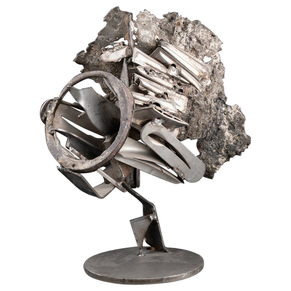 Albert Féraud : "Abstracción", escultura única de acero C. 19...
