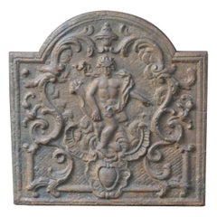 Plaque de cheminée / dosseret de style Louis XV "Apollo à la lyre", 20e siècle
