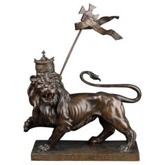 « Lion de Judée » :  Sculpture en bronze patiné vers 1930
