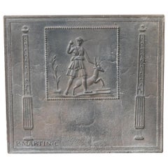 Plaque de cheminée néoclassique française ancienne, 18ème - 19ème siècle
