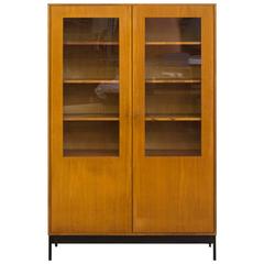 Mid-Century Science Storage Cabinet with Black Metal Base