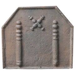 17th-18th C. Louis XIV 'Pillars with Saint Andrew's Cross' Fireback / Backsplash