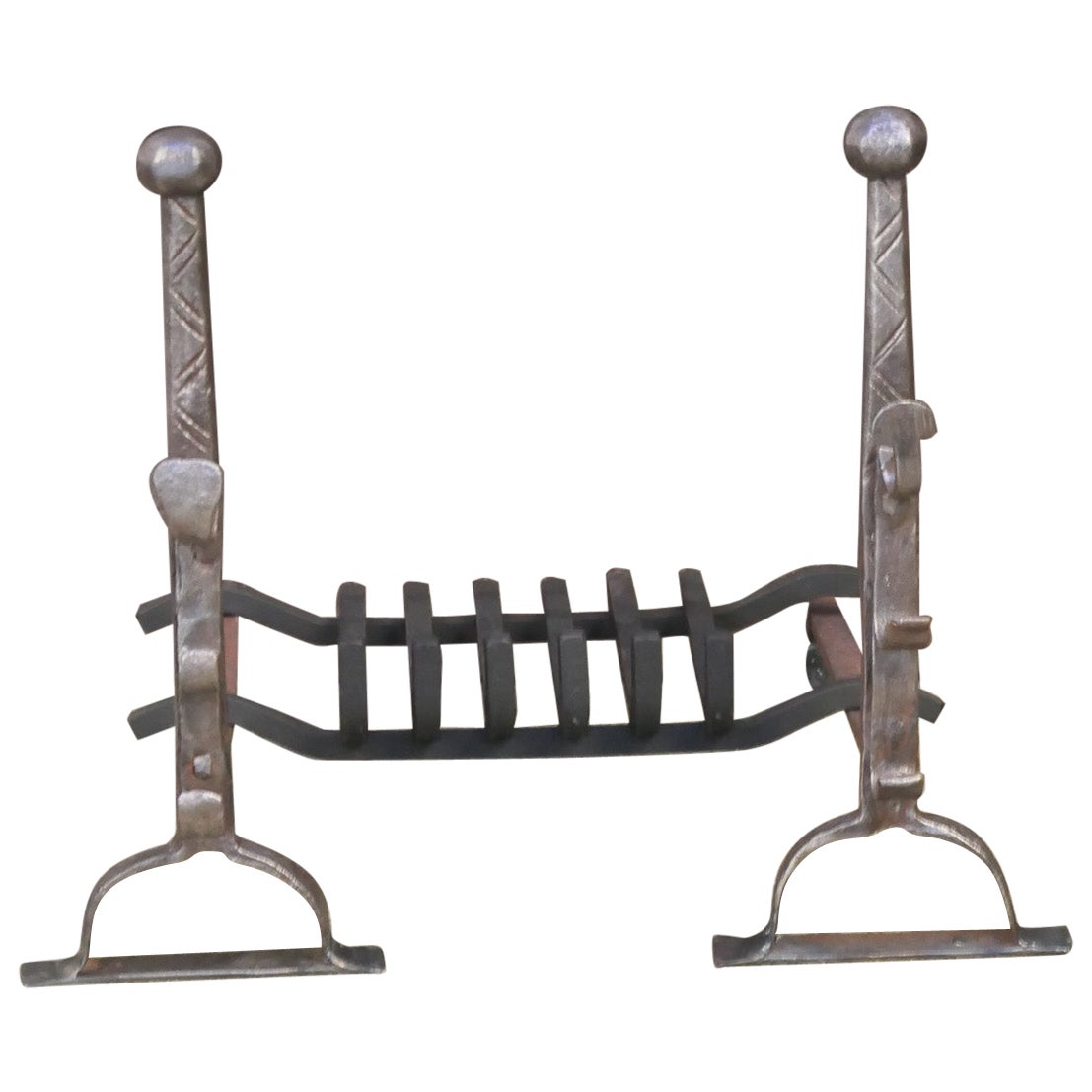 Grille de cheminée d'époque Louis XIII, 17ème siècle