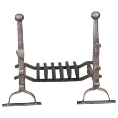 Grille de cheminée d'époque Louis XIII, 17ème siècle