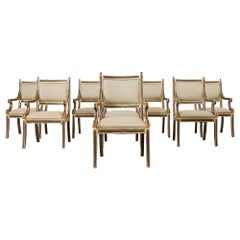 Set of Eight Dennis and Leen Neoclassical Style Painted Armchairs
