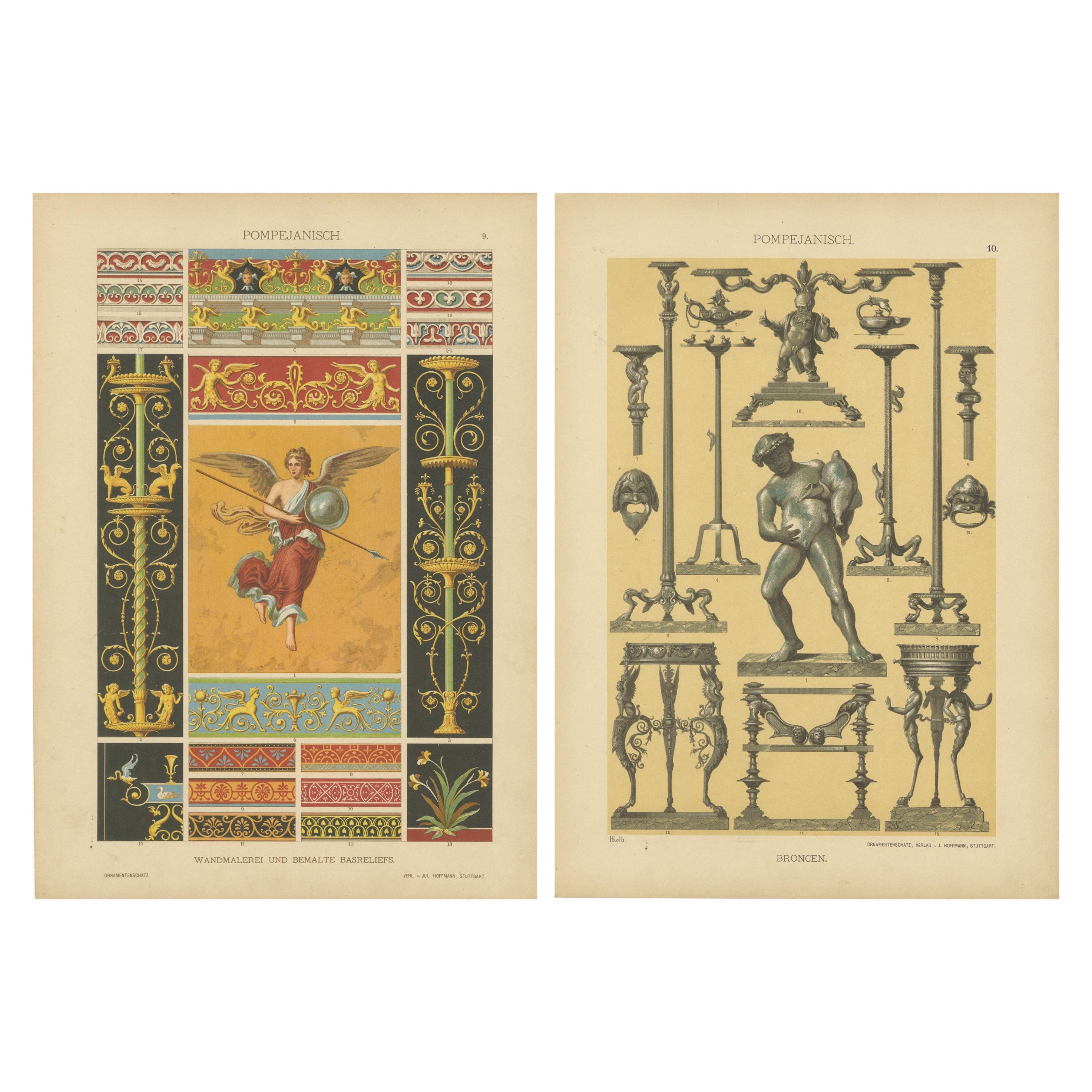Elegancia pompeyana: La exploración de la decoración romana de Dolmetsch en 1887