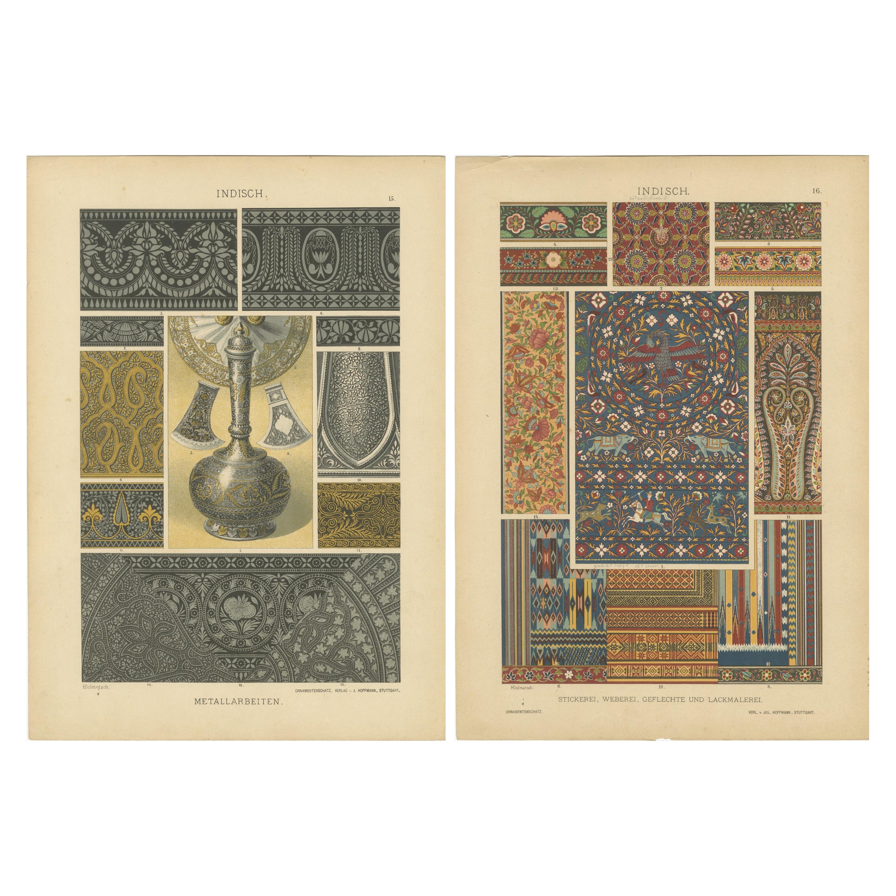 L'intricato artigianato indiano nel Tesoro ornamentale di Dolmetsch del 1887