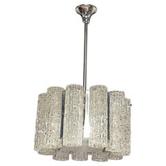 Murano glass tubular chandelier, 1960s, made by Doria Leuchten