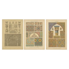 Arabian-Moorish Ornamentation in Historical Art Prints by H. Dolmetsch, 1887