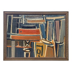 20th Century French Modern Interior Oil on Canvas Painting by Daniel Clesse