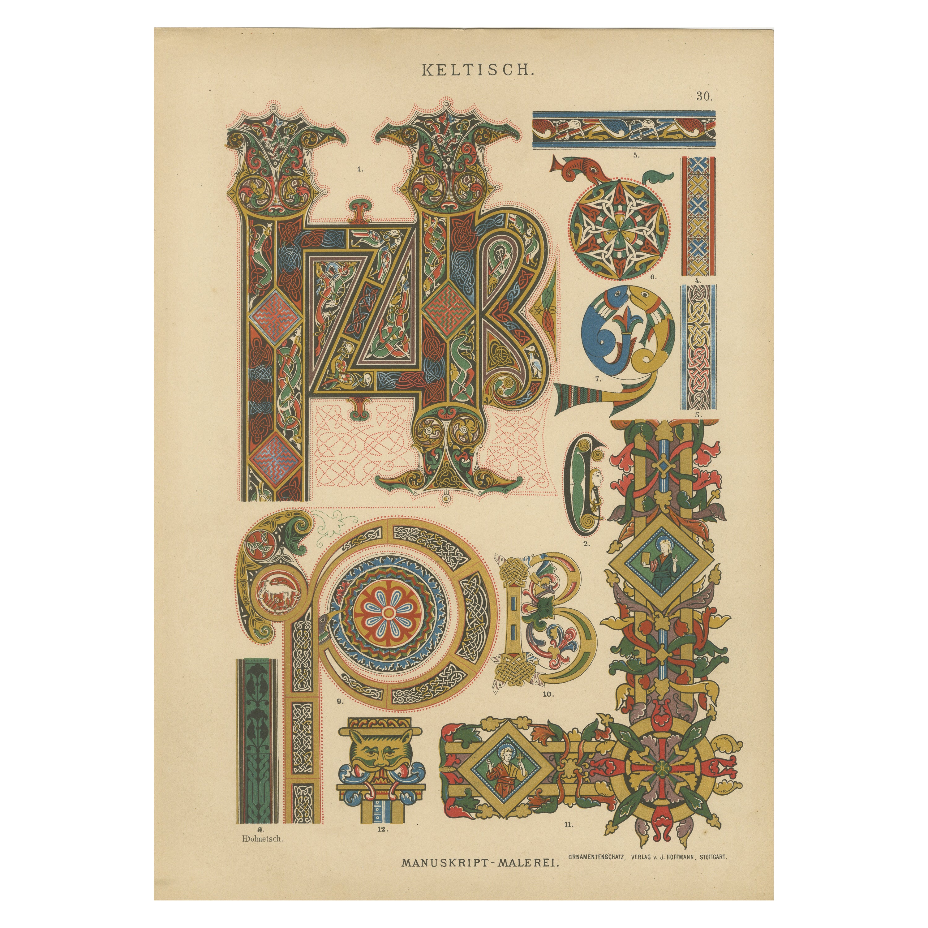 Pittura celtica manoscritta, 1887" da Ornamentenschatz di H. H. Dolmetsch