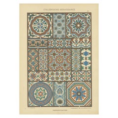 Italian Renaissance Faience Plates from Ornamentenschatz, 1887