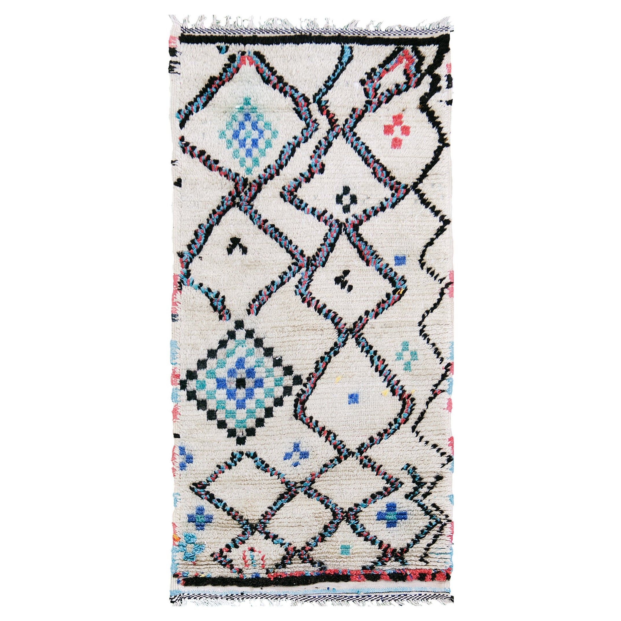 Mehraban Vintage Alfombra bereber marroquí de la tribu azilal